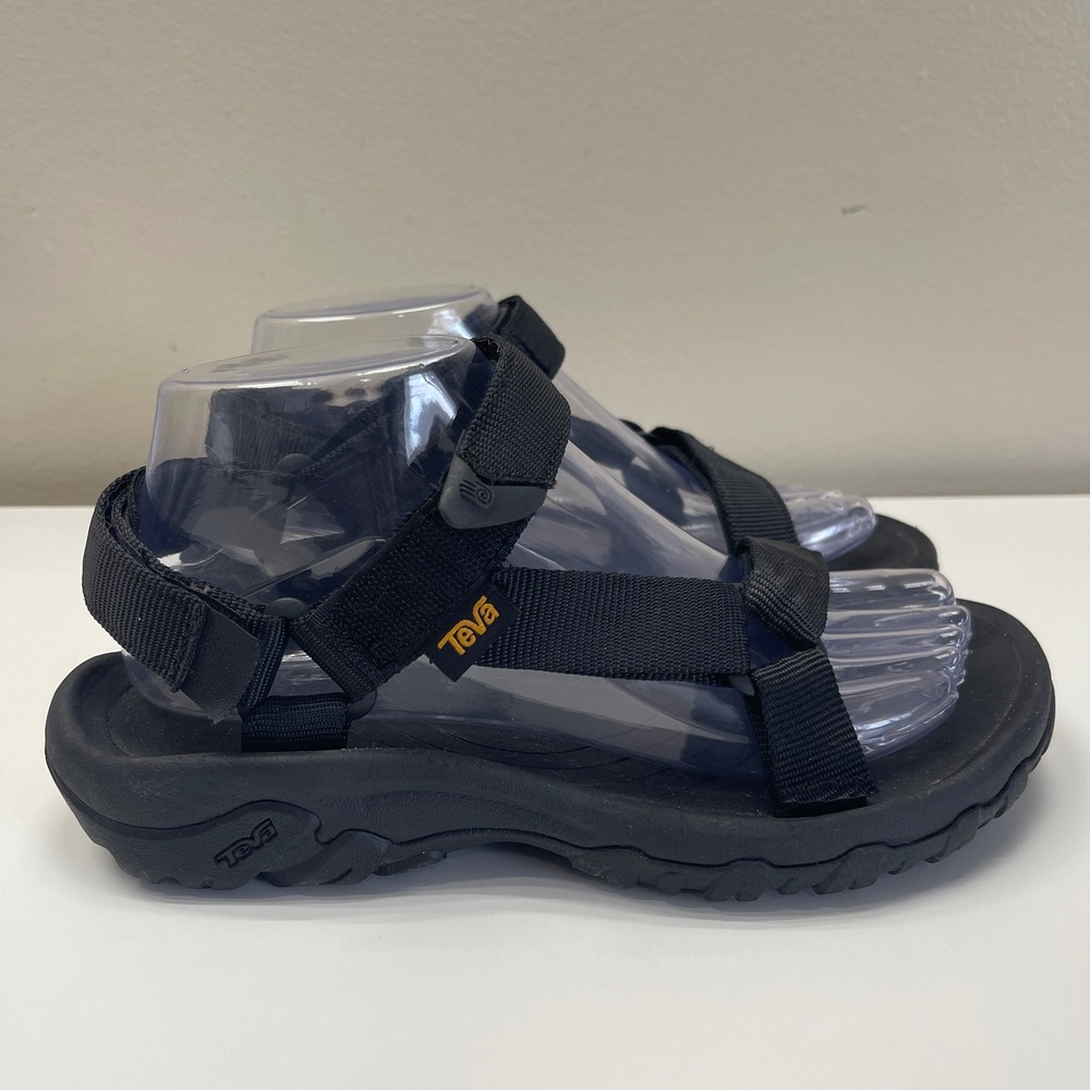 Teva Hurricane 4 Sandals Womens 7 Black Adjustable Outdoor Sport Strappy 1093378
